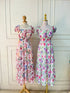 Spring Floral Square Neck Long Maxi Dress